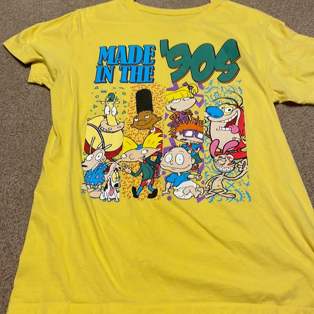 mens yellow Nickelodeon vintage T-shirt